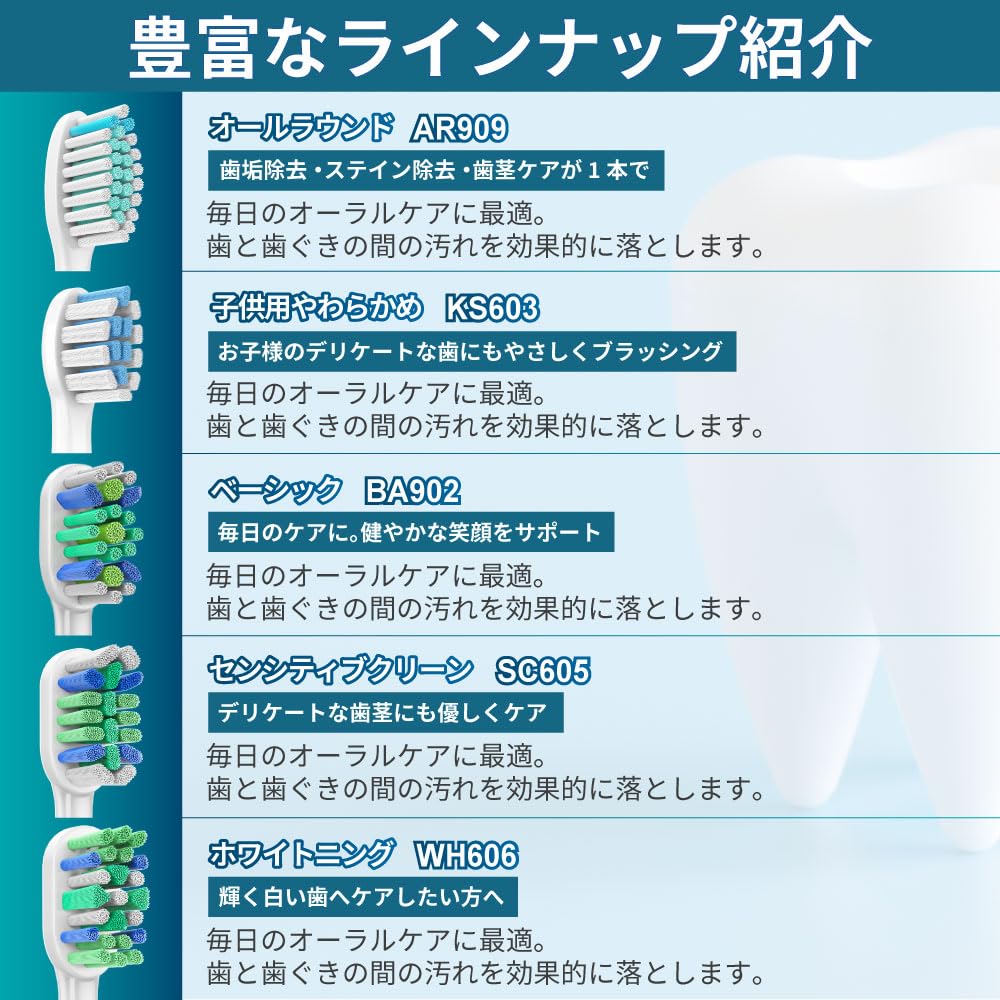 Compatible Lab Replacement Brush Set for Philips Sonicare Electric Toothbrush 16 (WH606 Whitening, Brushes)