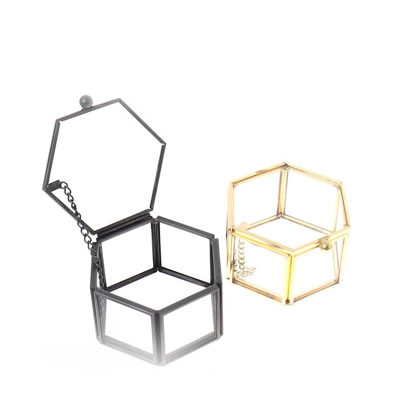 Geometrical Glass Jewelry Box Jewelry Organize Holder Ring Box Jewelry Storage