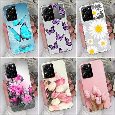 Para Xiaomi 11 12 Lite 12S Ultra 13 Pro Poco M4 X5 Pro Capa de capa fashion borboleta transparente à prova de choque fosco macio silicone TPU para pára-choques Xiaomi