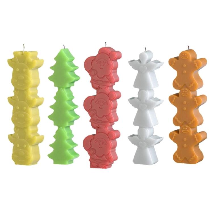 Reusable Holiday Candle Mold Santa Angel Reindeer Silicone Baking Tool For Festive Treats And Home Decoration