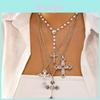 Cross Pendant Necklace For Women With Geometric Alloy Design And Pearlinspired Embellishments For Fashion Casual Wear