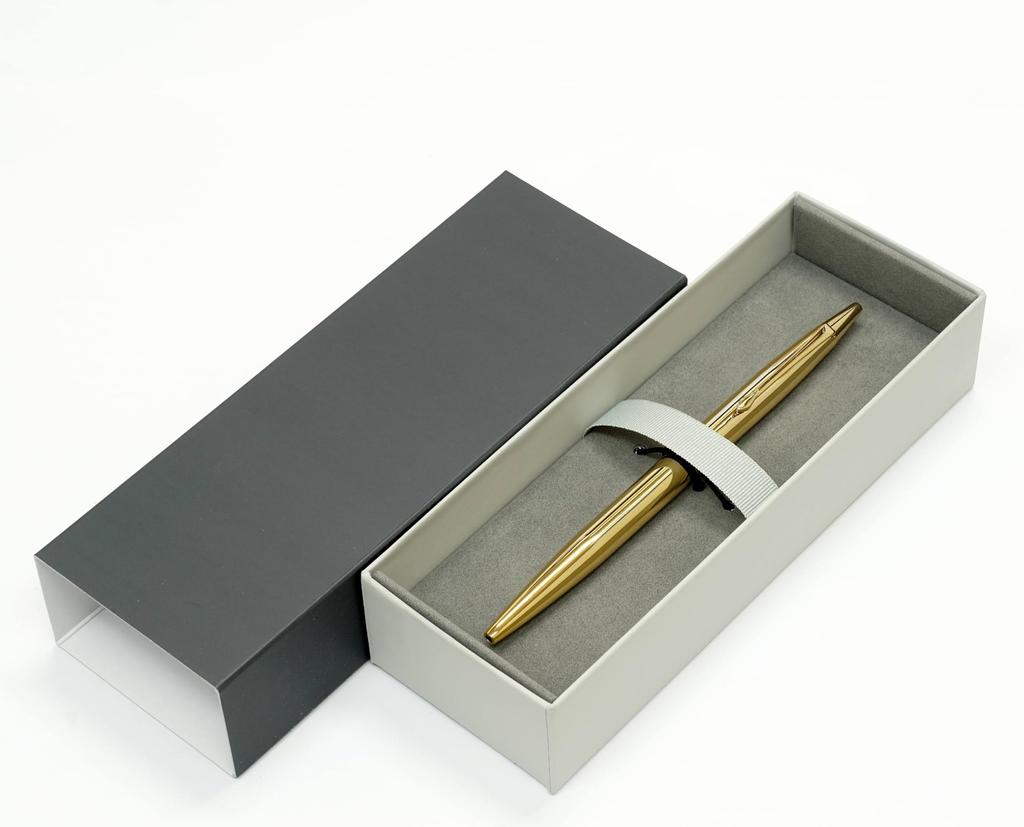 barrel Elegant Gold Twist Ballpoint Premium All-brass Pen, Boxed, K7-DS2-2, 2-Pack