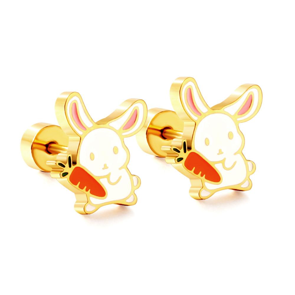 2026 European and American Creative Earrings Women, Simple Personality Cute Rabbit Earbone Stud Earrings