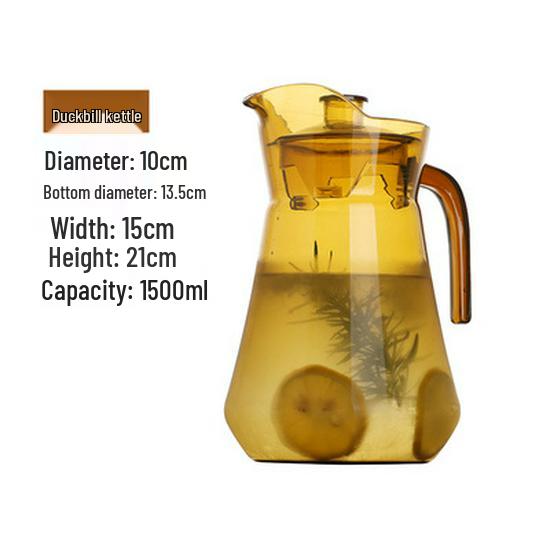 Acrylic High-Temperature Resistant Pitcher - Large Capacity Cold Water and Juice Jug for Home, Restaurant, or Bar