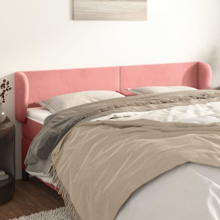 VidaXL Headboard with Ears Pink 183x23x78-88 Cm Velvet3116929