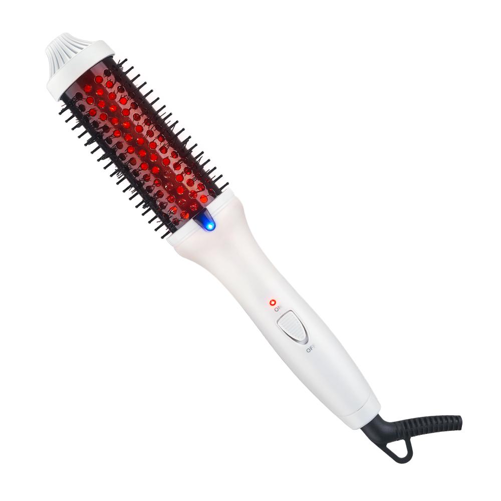 1.5 Inch Heated Curling Brush Ceramic Tourmaline Ionic Curling Iron Volumizing Defining Thermal Brush 110-120 V белый