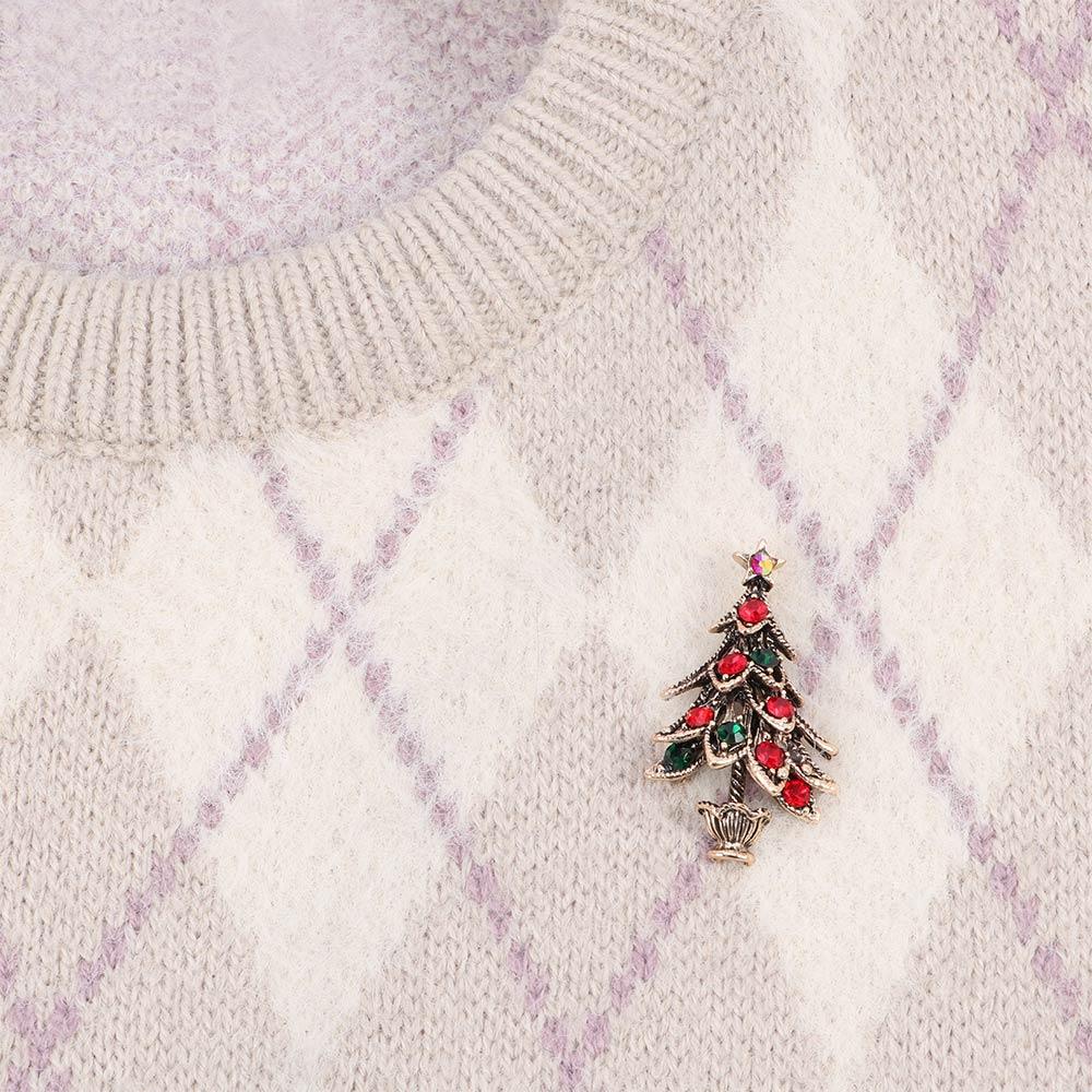 Retro Party Gift Fashion Decor Accessories Woman Christmas Tree Lapel  Pins Brooches Jewelry