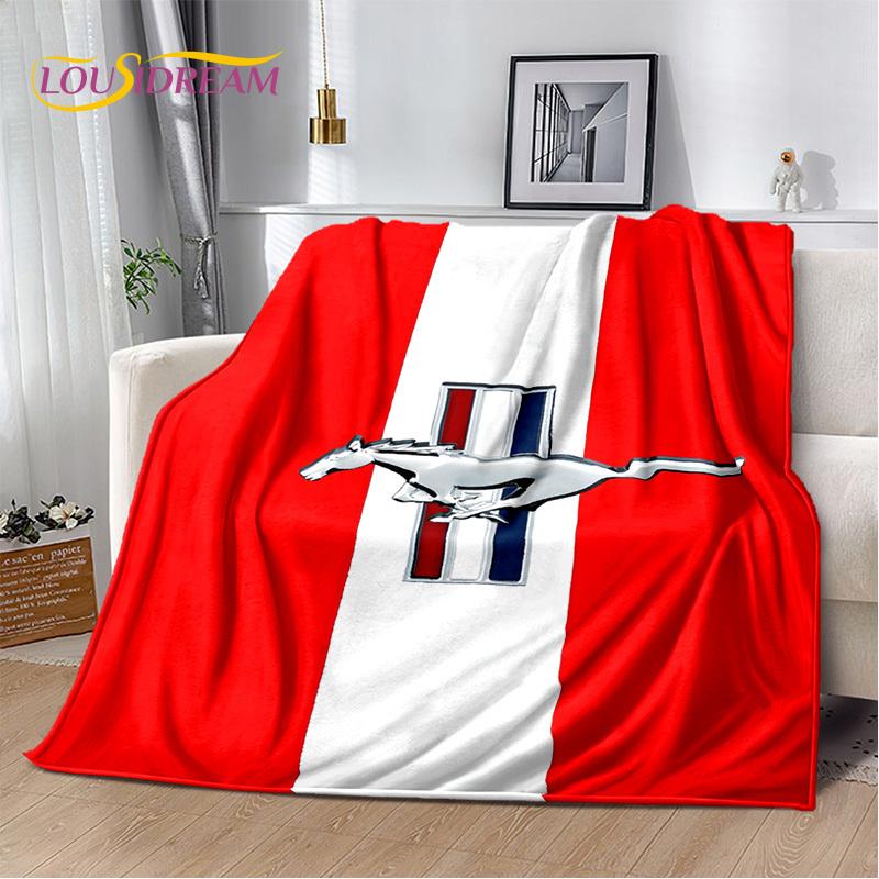 Klassiker 3D F-Ford GTR Mustang Auto Weiche Decken, Halten Warm Kuscheldecke Bequeme Decke für Picknick Betten Sofa Zuhause Schlafzimmer