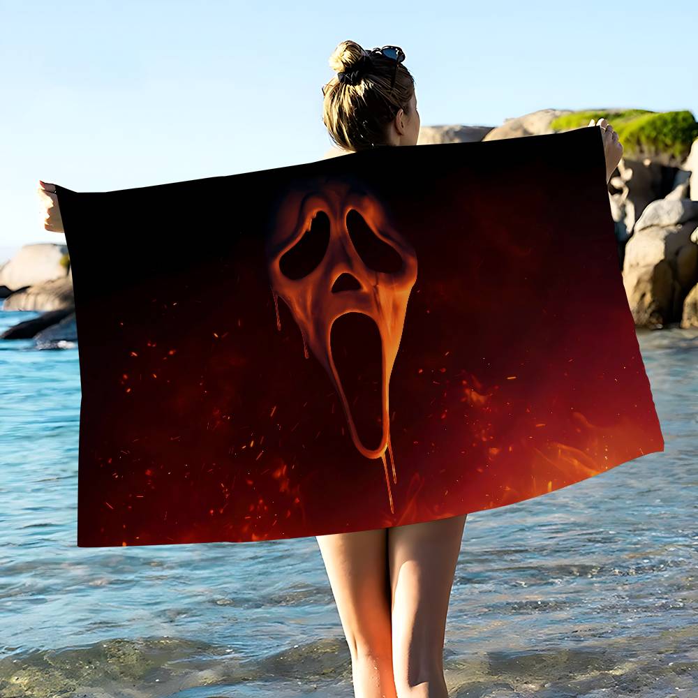 

Cool H-Scream-W Microfiber Printed Beach Towel Mountain Climbing Yoga Beach Swimming Running Absorbent Soft Towel W40*H60(CM)