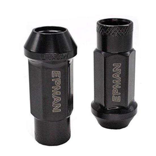 Wellvie Classy Steel Wheel M12 X Socket 24 Racing Chrome Long Lug for Toyota Caravan Custom Exterior Car Car Supplies Nuts, P1.25 Black, Included,