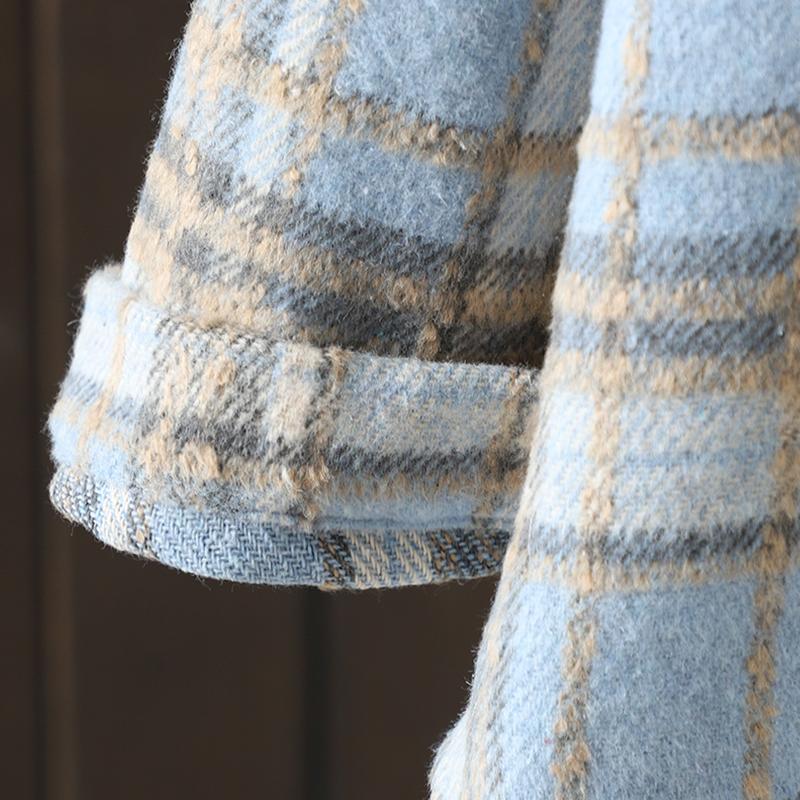 DIMANAF 2025 New Autumn Winter Plus Size Women Coats Jackets Hooded Cotton Thick Long Sleeve Loose Casual Outerwear Vintage Lady Plaid