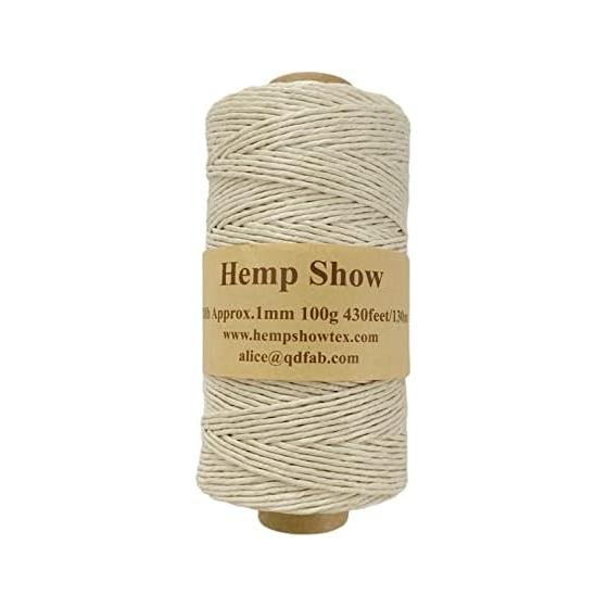 HempShow Палитра макаронных цветов Конопляная нить 1 мм (100% конопля) Рулон 130 м (Эккл Бежевый)