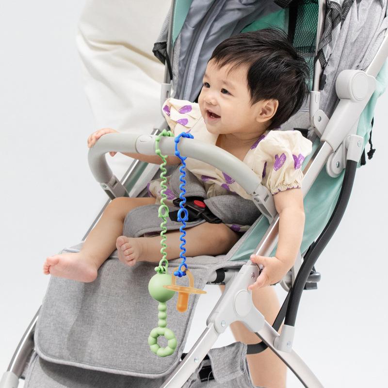 Cute Cartoon Pacifier Chain Holders Anti-drop Rope Chain Soft Silicone Teething Clips Baby Teether Toy Soother Pacifier Strap