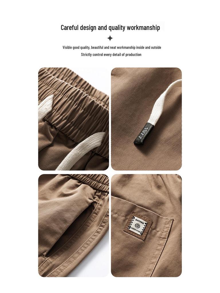 Pure Cotton Men's Casual Straight-Leg Pants - Spring/Autumn Trendy, Loose, Versatile Workwear