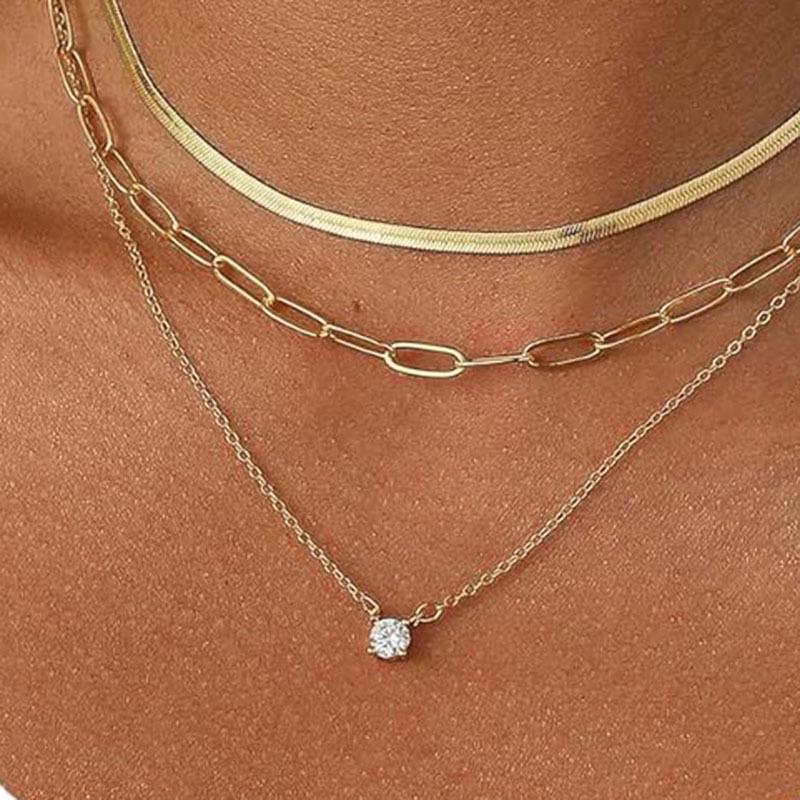Trendy Multi-layer Stackable Clavicle Necklace for Women - European & American Style