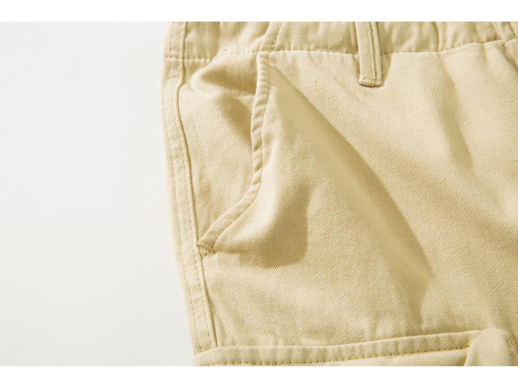 Stone Washed Casual European & American Four-Pocket Loose Solid Color Overalls