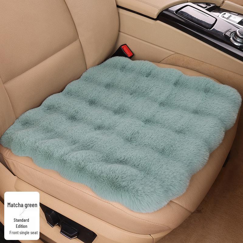 Winter Fleece Rabbit Fur Plush Car Seat Cushion 3-Piece Set