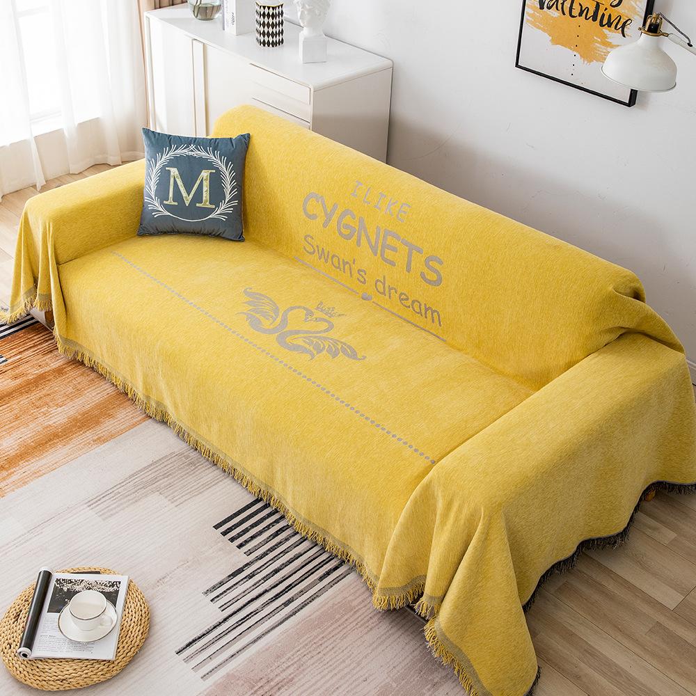 Nordic Light Luxury Swan Jacquard Chenille Sand Выпущено полотенце с полным покрытием — фото 4