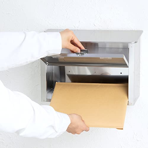 GREEN LIFE PS-30H Wall-Mounted Stainless Steel Mailbox (Made in Japan) - Fits A4 Size Items and Compatible with Padlocks