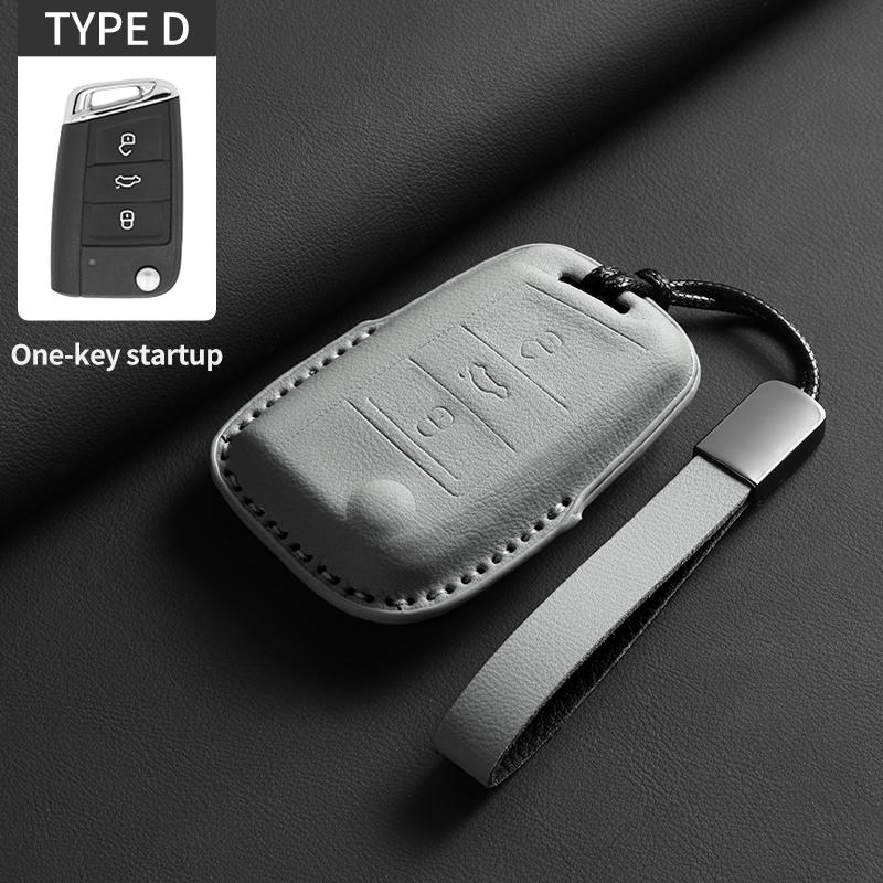 

Leather Car Key Case Cover for VW Volkswagen Golf 7 MK7 Tiguan MK2 Key Case Fob Cover Protective Keychain Accessories