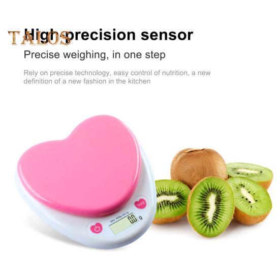 Mini Scale Minimalistic Stylish Large Screen Display Practical Rice Grains Digital Kitchen Heart-shaped Scale for Laboratory