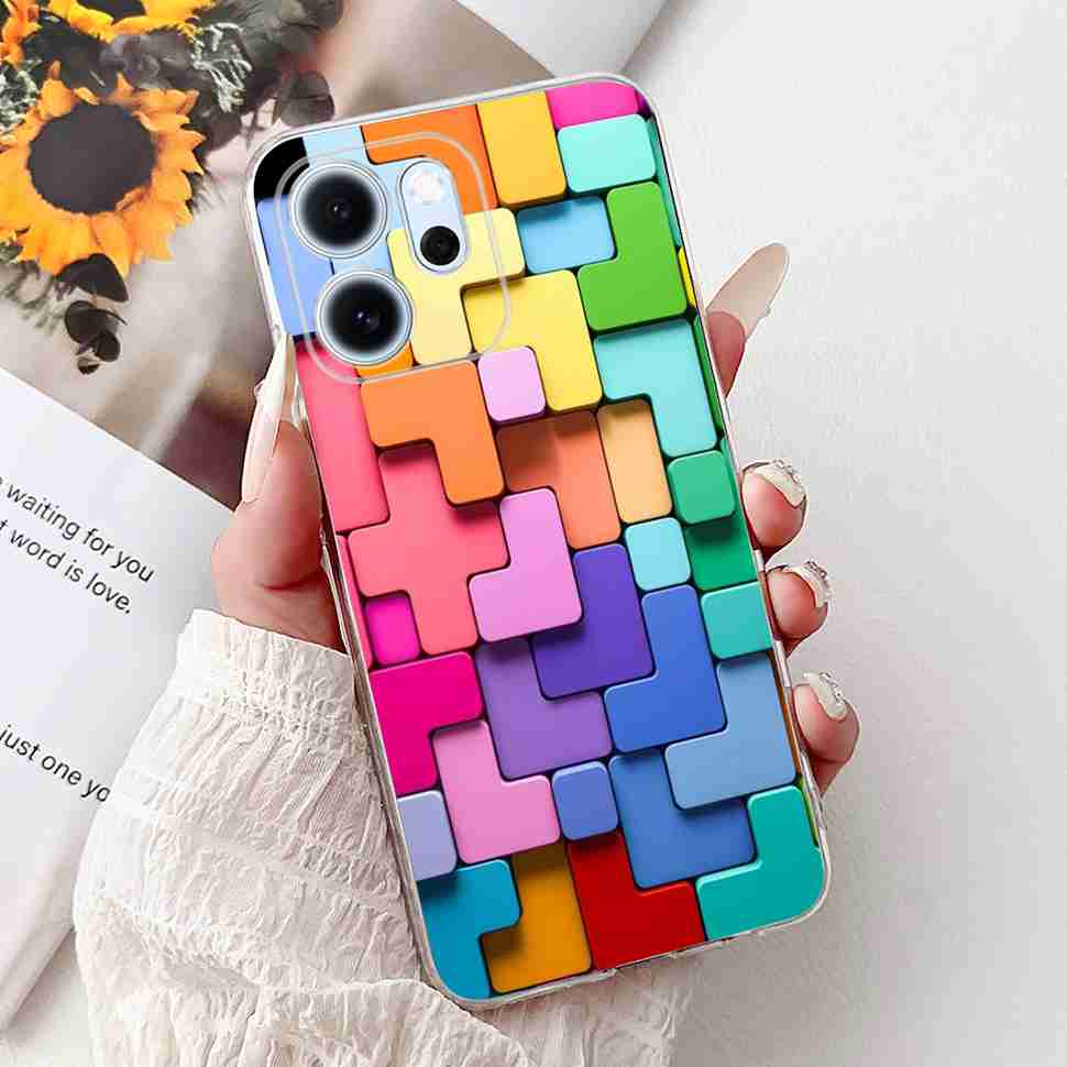 Für Oppo Reno14 F 5G CPH27436.57" Hülle Bunte Schmetterlingsblumen TPU Weiche Silikonhülle Für Oppo Reno 14 F RENO14F Handyhüllen