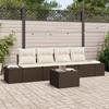 VidaXL 5-Piece Garden Sofa Set with Cushions Brown Poly Rattan 3355597