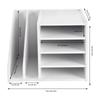 Desktop 4 Tier A4 In Tray Office Desk Tidy File Holder Paper Organiser Magazine Storage Filing Rack White 39*31*30cm