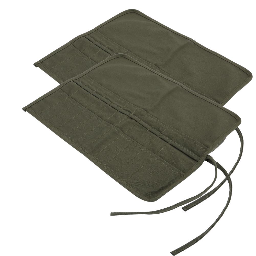 2Pcs Canvas Paint Brush Holder Gouache Oil Pen Storage Bag Roll Pen Case Artist Painting Sketch