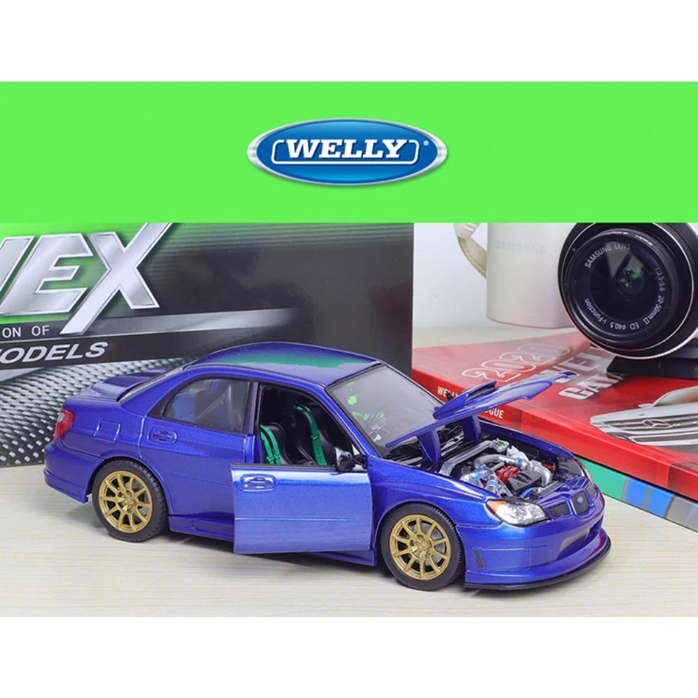 WELLY 1/24 Lmpreza Performance APR Subaru Alloy Miniature Scale Car Model Diecast Metal Collection Childrens Toy Vehicles Gifts