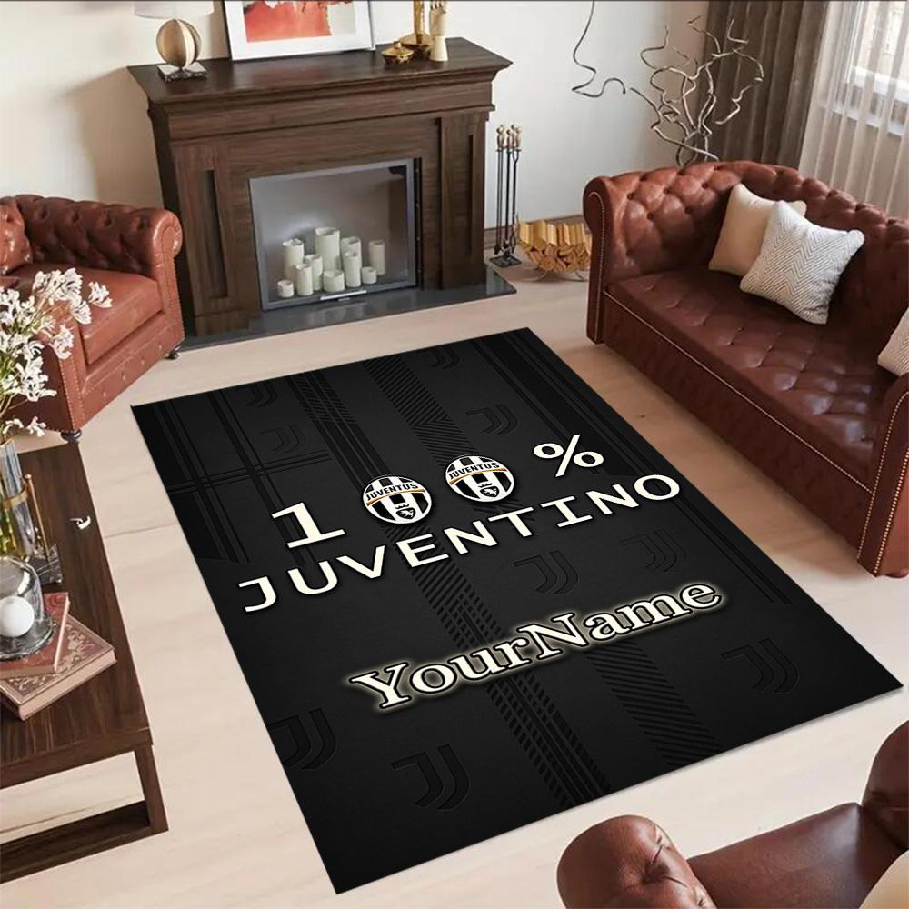 Juventus Customize Text Floor Rug Office Rug Suitable for Dormitory Entryway Outdoor Game Room Antislip Carpet Office Home Decor Gift for Festivals