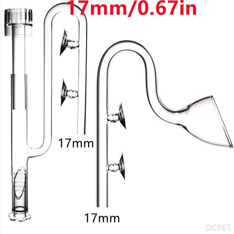 Clear Glass Lily Pipe Outflow and Skimmer Inflow With Suction Cup 13mm 17mm For Aquarium Planted Fish Tank Aquatic Filter System