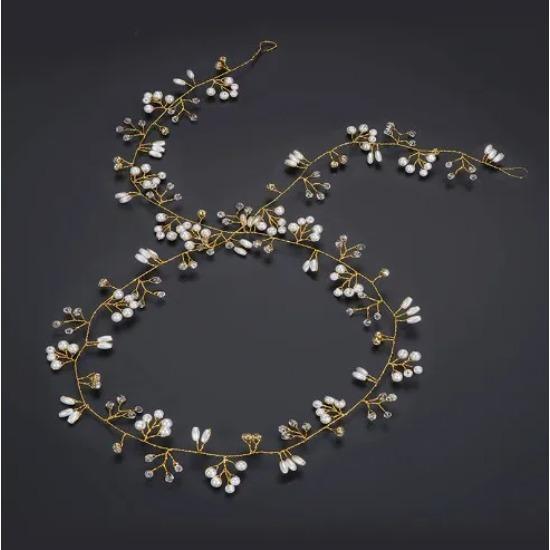 2pcs Crystal Pearl Bridal  Hairbands Hairpins Bridesmaid Diamante Hair Vine Accessories Wedding Jewelry Headwear French