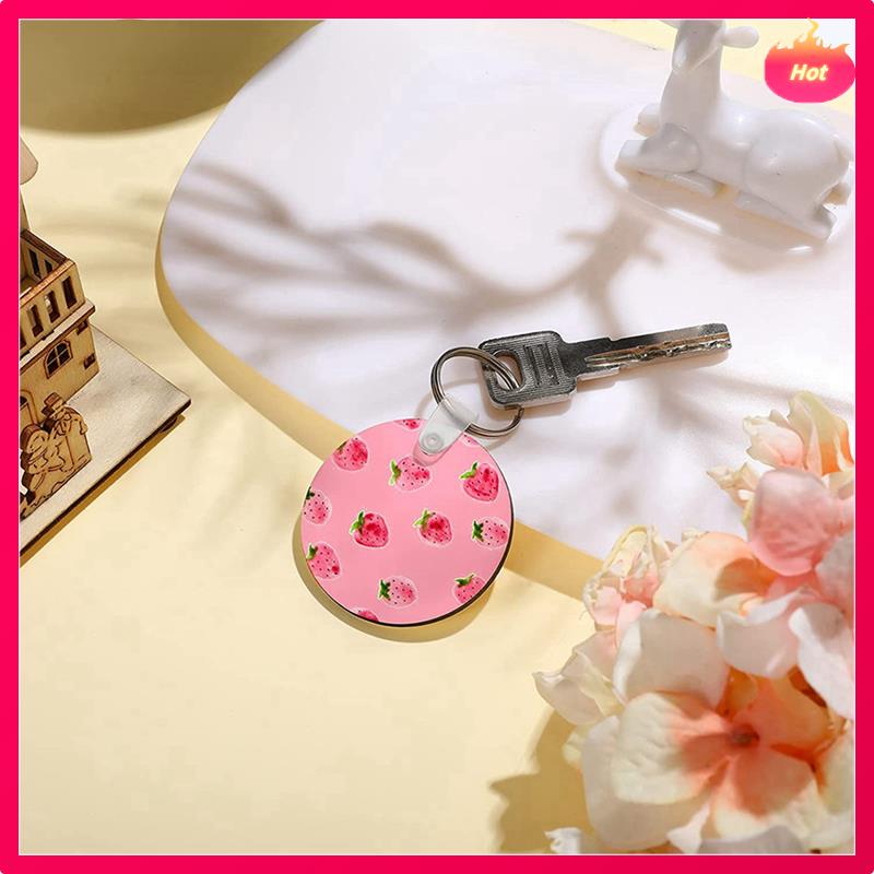 144 Pieces Sublimation Blank Keychains Kits With Heat Transfer Keychain MDF Blank Keychain Blank DIY Keychain (Round)