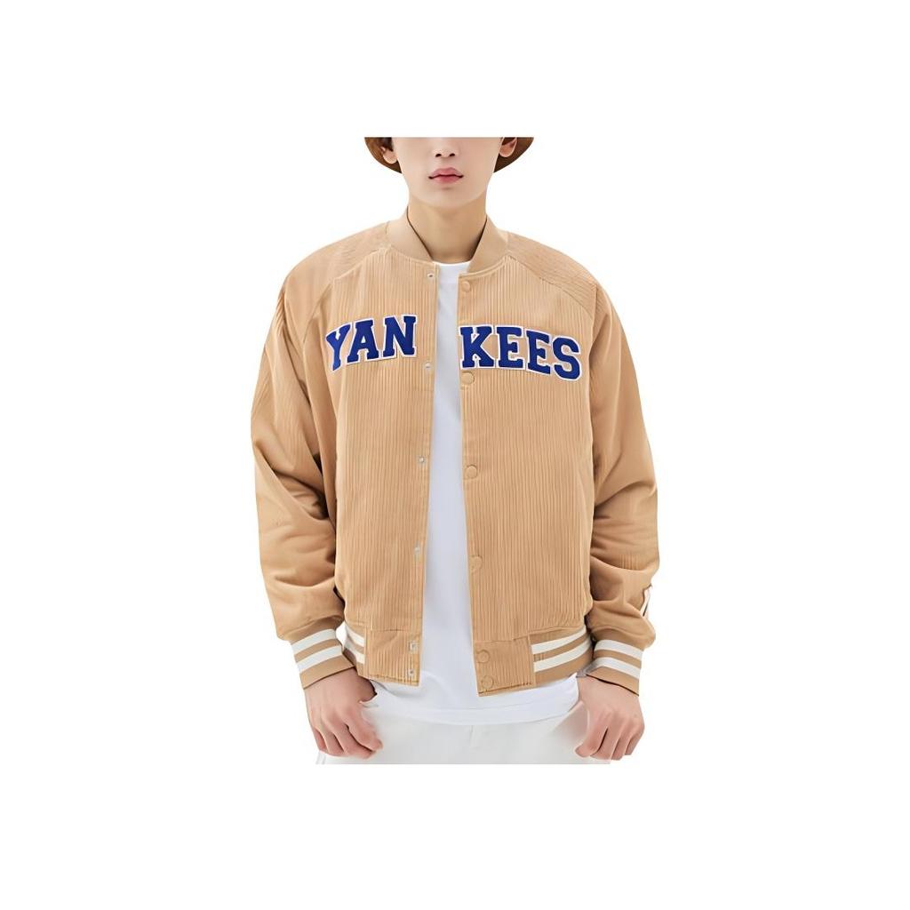New MLB Varsity Series Jacket Men's Beige Yellow 3AJPV1334-50BGS