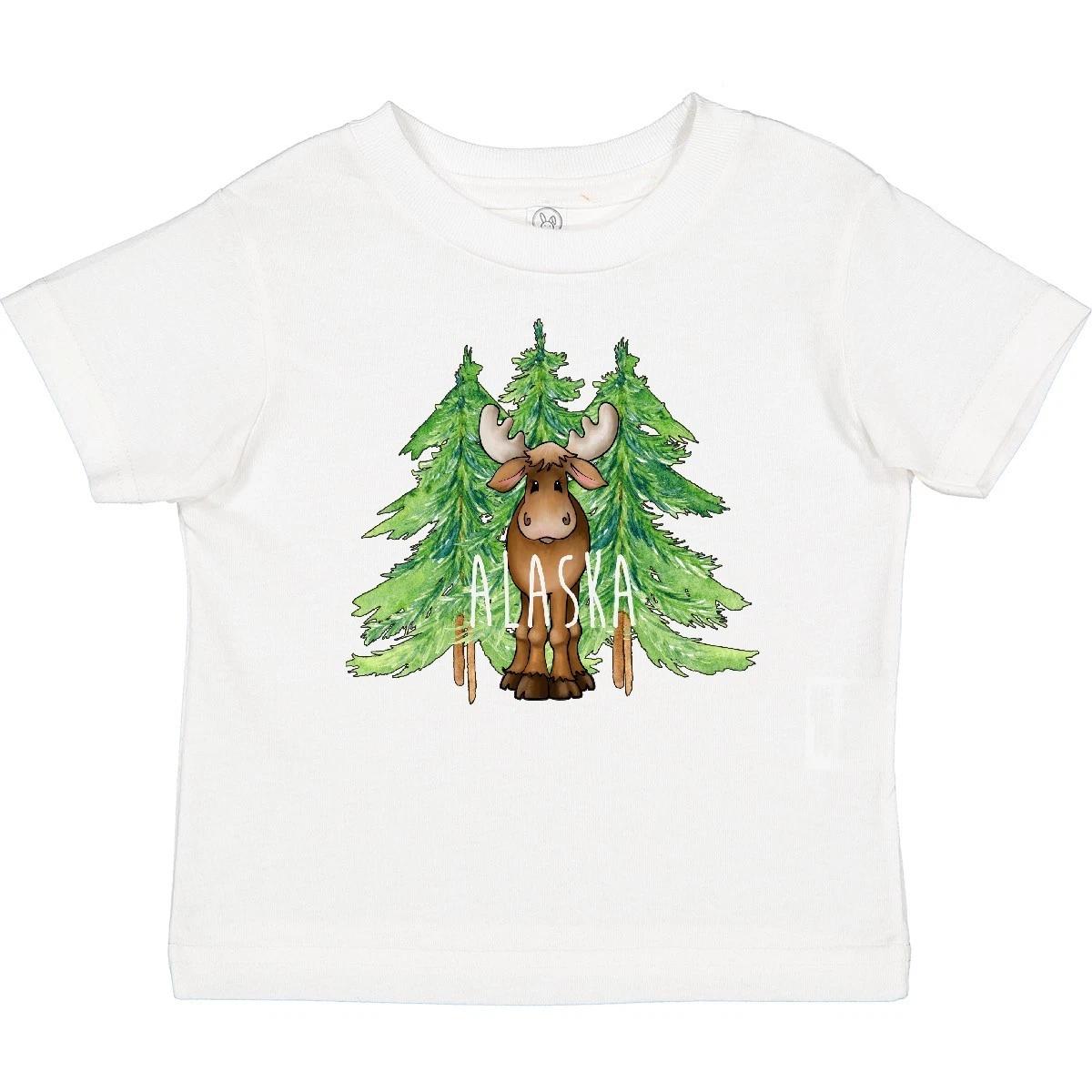 Inktastic Alaska Moose And Trees Baby T-Shirt States Boodlebug Home Pines Forest 110