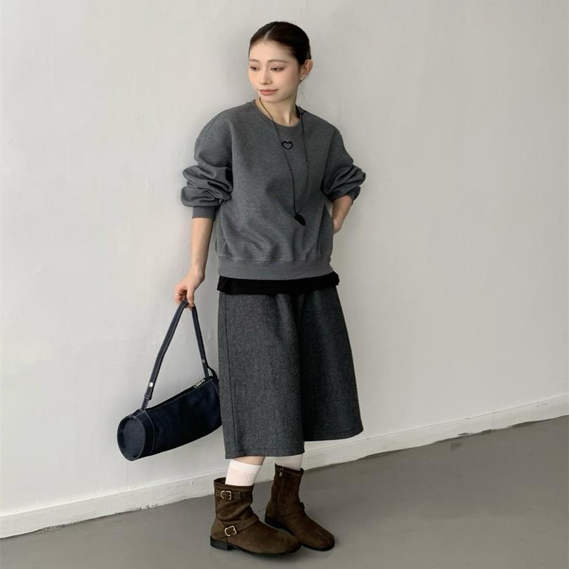 Autumn new mid-tube one-word split-toe western boots women's short boots genuine leather Korean version versatile Martin boots