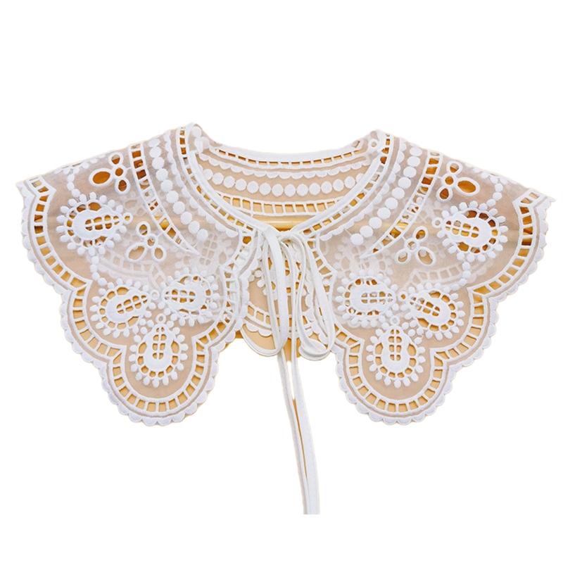 

Японские Женщины Лолита для Куклы Ложный Воротник Шаль Шарф Полая Цветочная Вышивка Ретро Накидка на Плечи Половина Рубашки Пончо C 1 белый