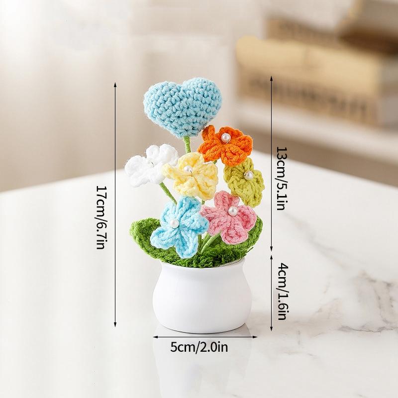 Crochet Flowers Artificial Eternal Flowers Wedding Gifts for Guests Woven Flowers Sunflowers Mothers Day Gift Parents' Day Gifts