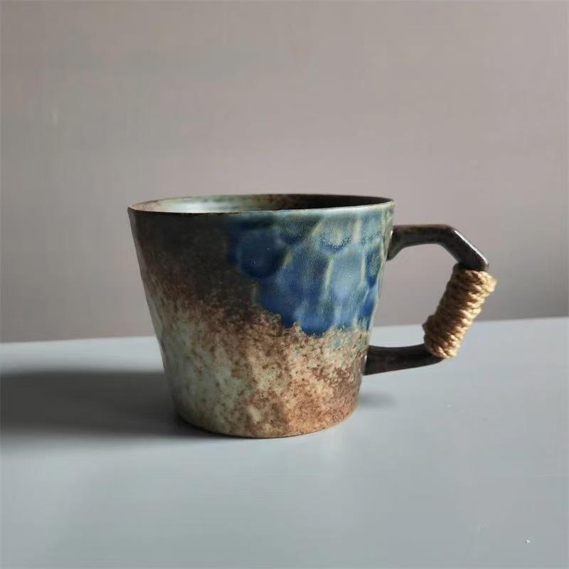 Exklusive Retro-Keramiktasse: Hochwertige Grobkeramik Kaffee-, Wasser- & Latte-Tasse