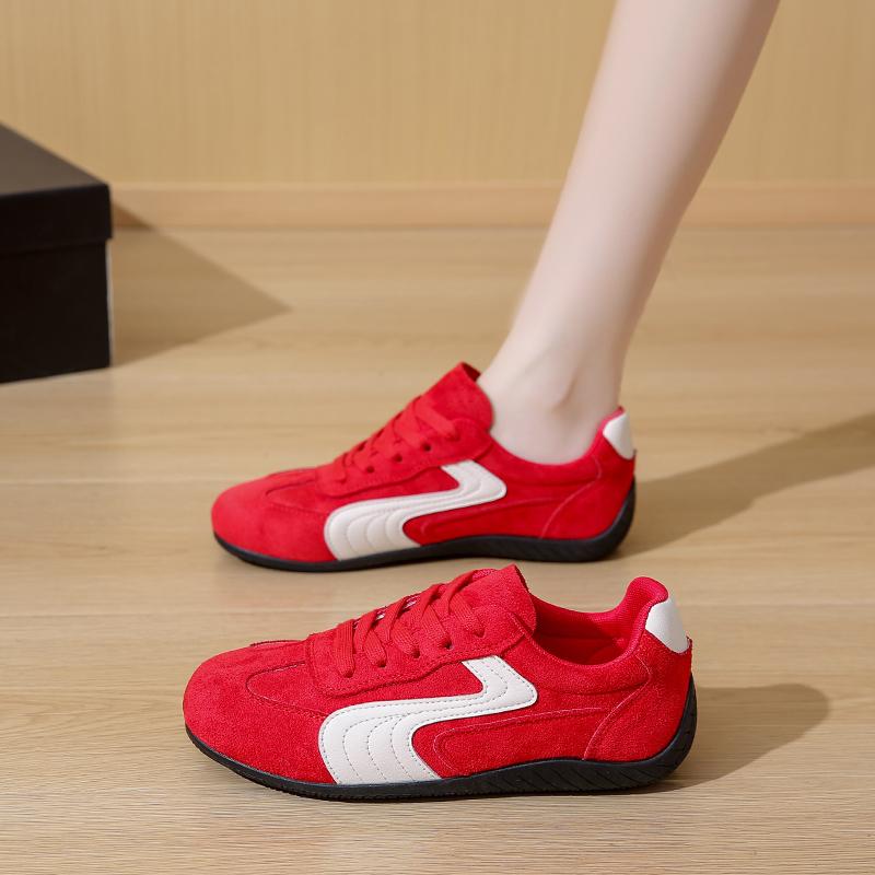 2025 Women Walking Shoes Red Lace-Up Women Sneakers Skateboarding Shoes Casual Shoes Jogging Casual Sneakers De Mujer