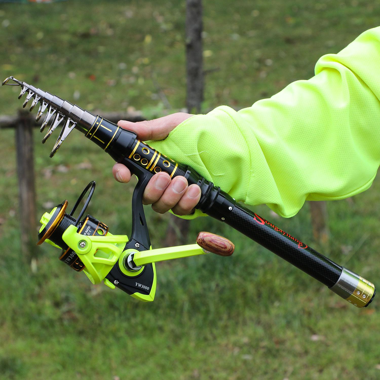 

Набор для рыбалки, наборы катушек для спиннинговых удочек, удочка 2,1–3,0 м с алюминиевой шпулей, переносные комплекты катушек 2.1m-yw2000