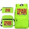 "¡VAMOS ESPAÑA" Spain Themed 3Pc Backpack Set Boy Girl Student Fashion Mini Crossbody Bag and Pencil Case Suit Unisex Mochilas