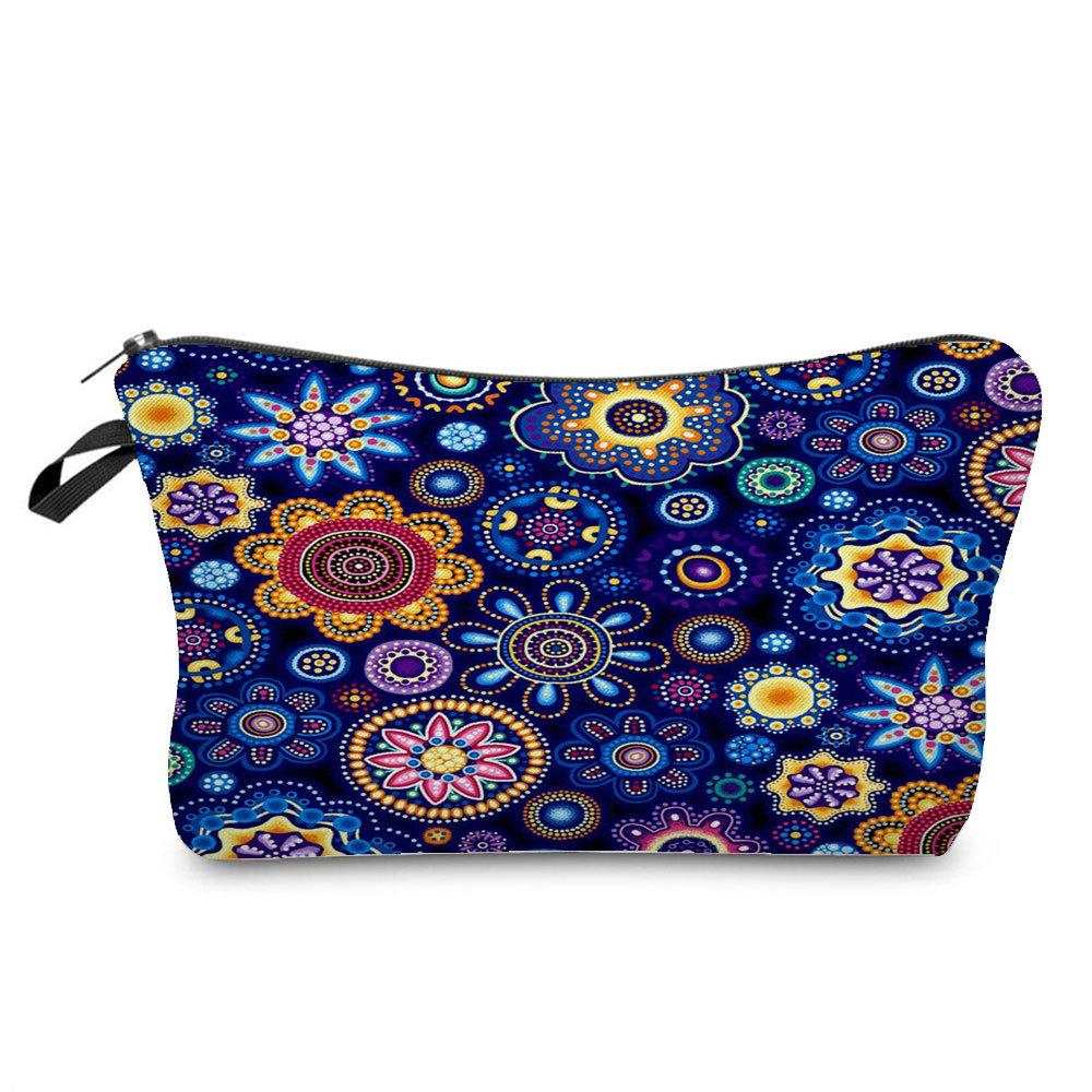 Women Flower Print Cosmetic Bag Toiletries Organize Travel Storage Case 6762 KTB