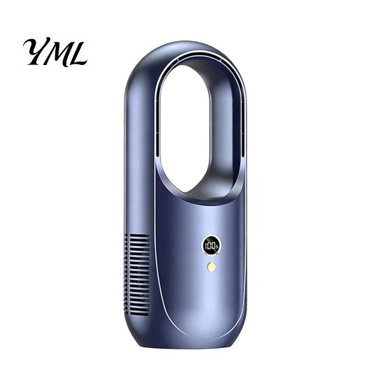 Quiet Bladeless Fan with Remote Desktop Air Purifier, 8-Speed USB Rechargeable Circulator Cooling 8H Timer, 90 Degree Oscillation for Bedroom