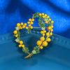 Mimosa Brooch Beautiful Fruits Heart Brooches For Women Unisex 2-Color Enamel French Style Love Party Office Brooch Pins Gifts