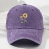 Sunflower Printed Baseball Cap Washed Cotton Sun Hat Vintage Dad Hat  For Women Man