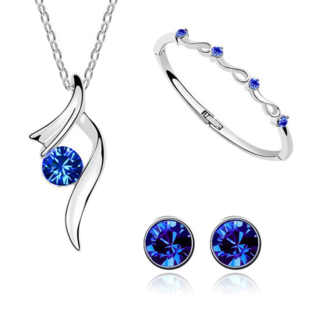 Women Necklace Earring Bracelet Jewelry Set Jewelley Accessory for Birthday Party