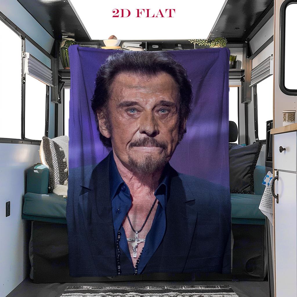 Rock Legend Johnny Halliday blanket Home Decor sofa blanket Digital printing Machine washable bedroom