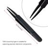 Precision Tweezers Set Premium Anti-Static Carbon Fiber ESD Tweezers Kit for Electronics Sodlering Jewelry Craft Lab